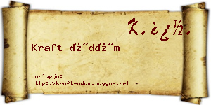 Kraft Ádám névjegykártya